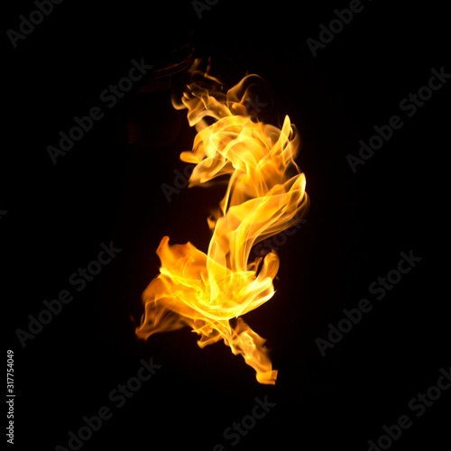 Fire flames on black background © jamroenjaiman