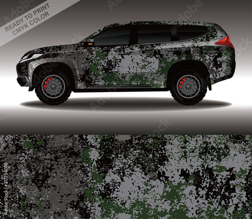 Car wrap decal design vector, custom livery race rally car vehicle sticker and tinting.