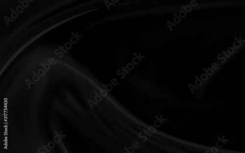 Black gray satin dark fabric texture luxurious shiny that is abstract silk cloth background with patterns soft waves blur beautiful.