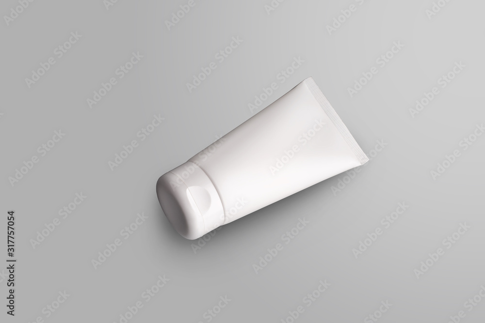 Mockup white tube with skin care cream isolated on background for design presentation. Mockup white tube with skin care cream isolated on background for design presentation.