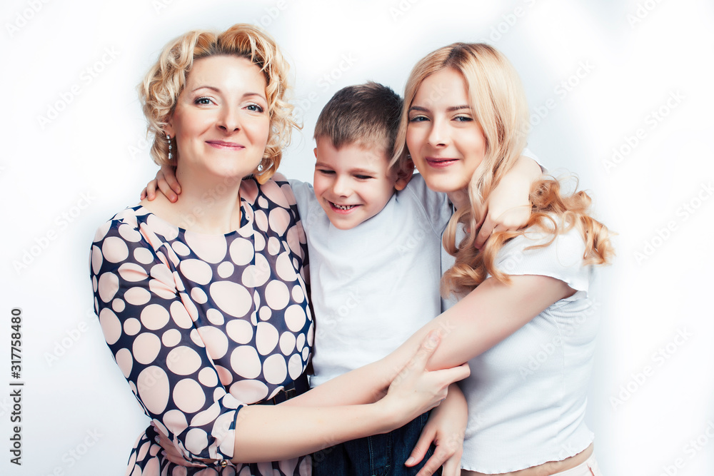 happy smiling blond family together posing cheerful on white background, generation concept. lifestyle people happy smiling blond family together posing cheerful on white background, generation concept. lifestyle people
