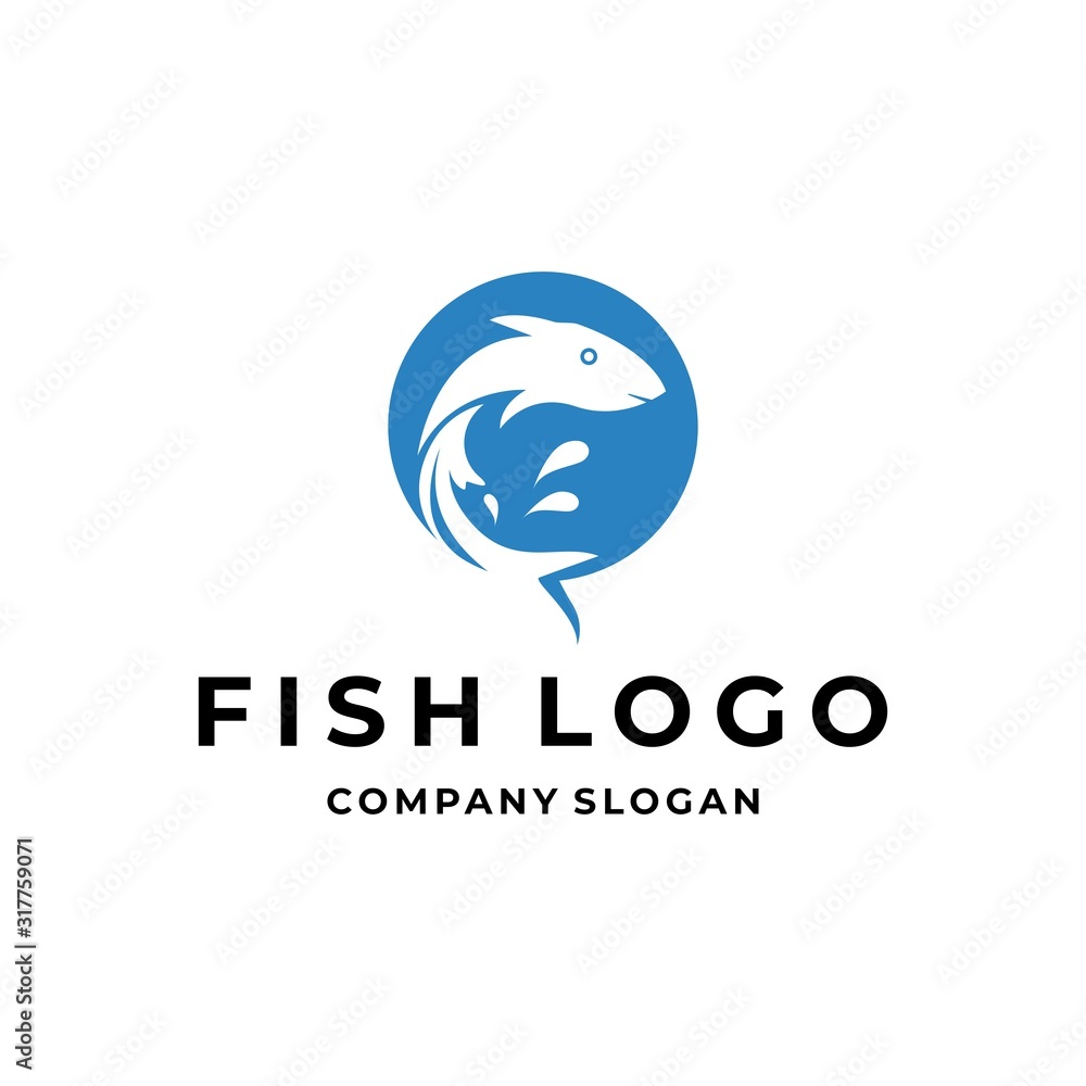Fish logo template creative symbol