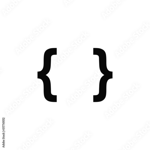 braces character vector icon. programming code symbol