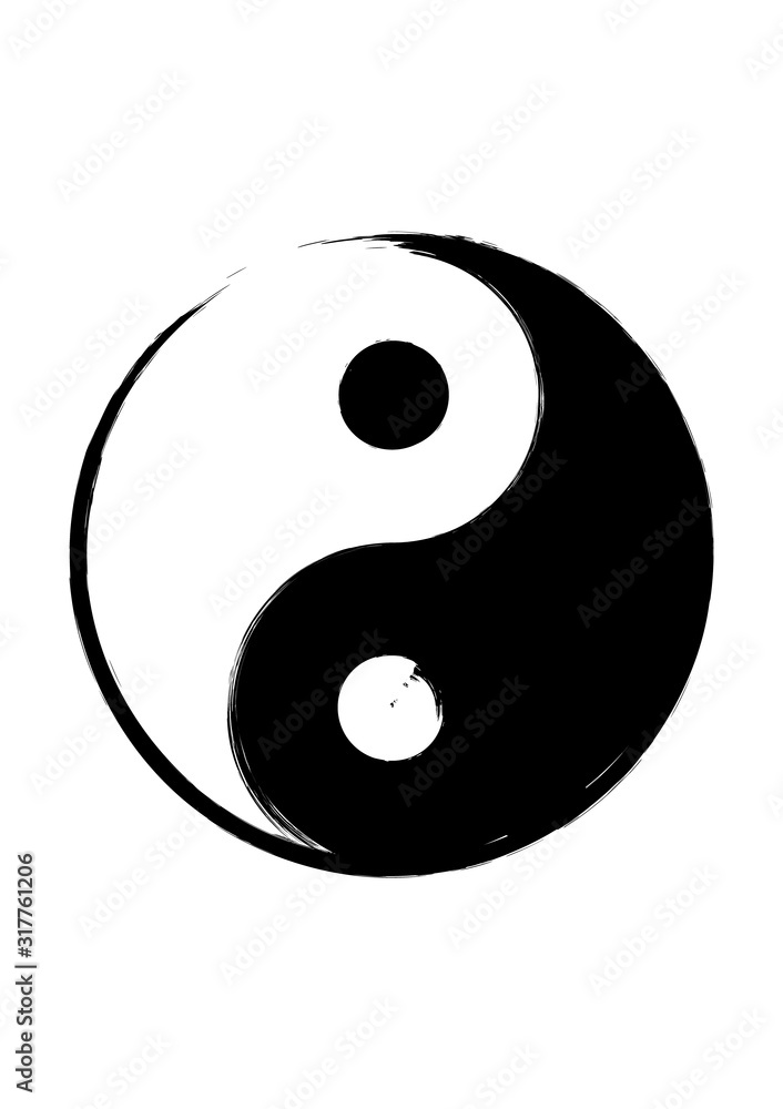 Calligraphy ink of yin yang . Vector illustration. Good for home decorating or printing for various requirements. Calligraphy ink of yin yang . Vector illustration. Good for home decorating or printing for various requirements.