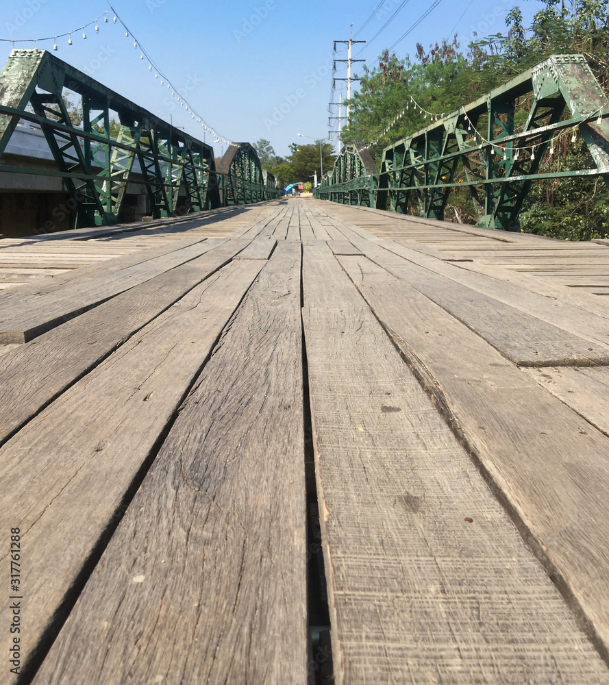 The wooden bridge of Pai history in Thailand. The wooden bridge of Pai history in Thailand.