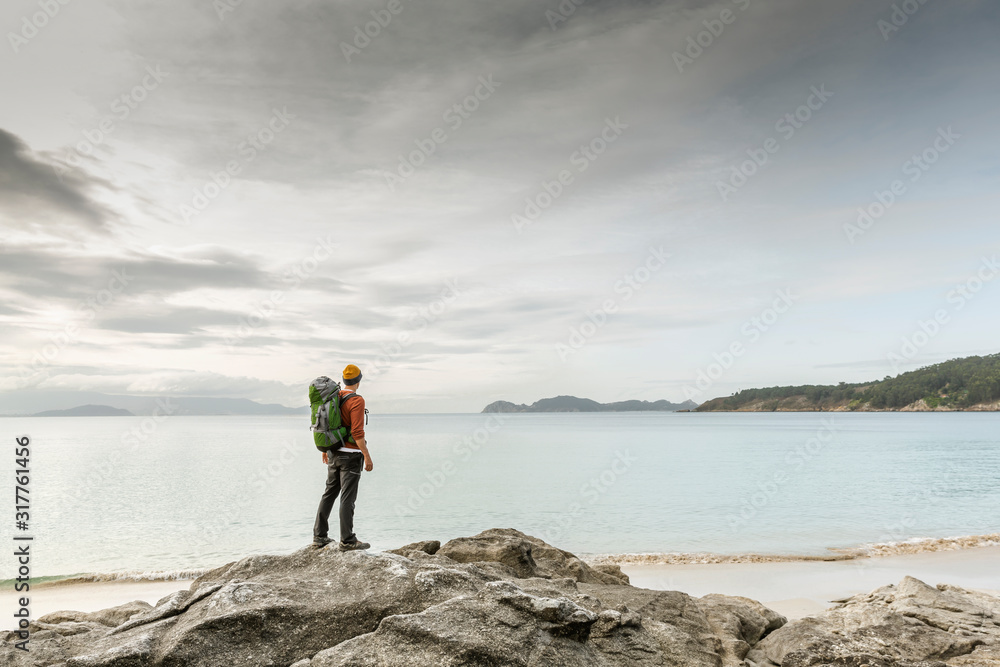 Man exploring the coast