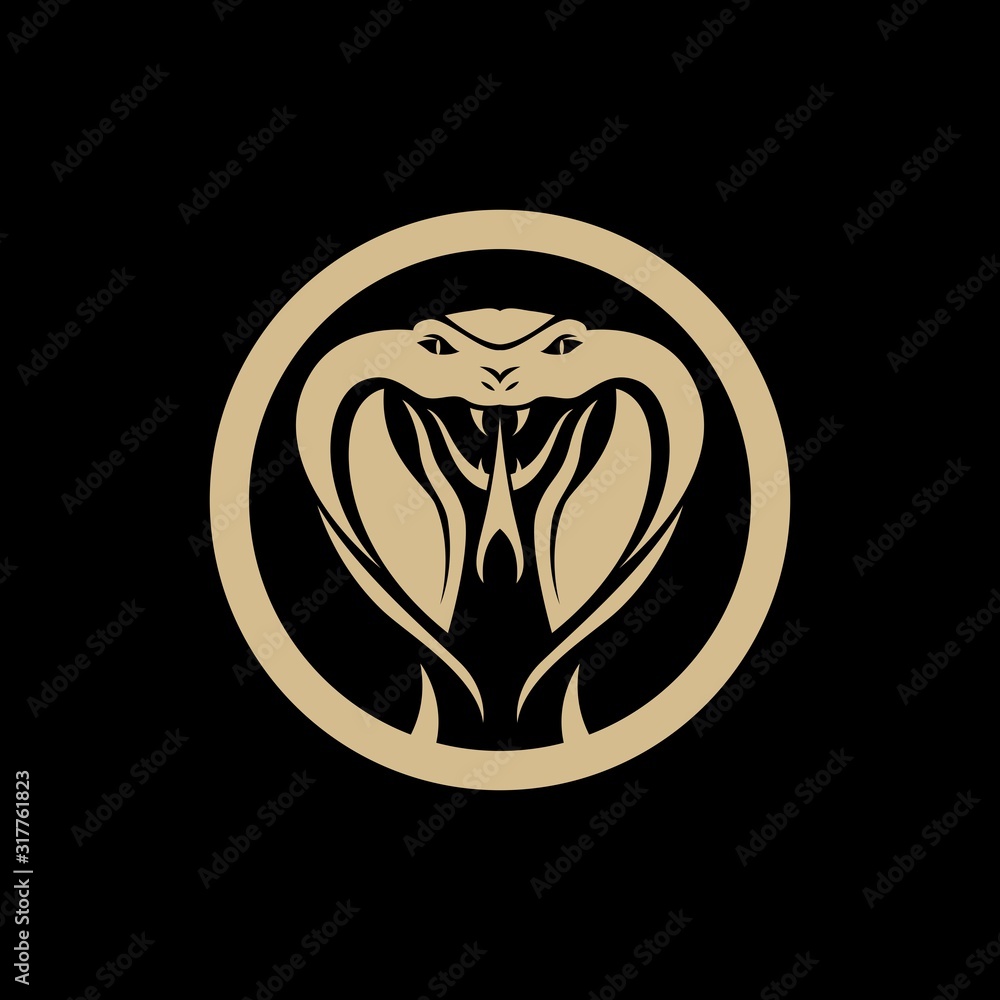 Vector illustration of golden snake, app icon, business logo Stock ...