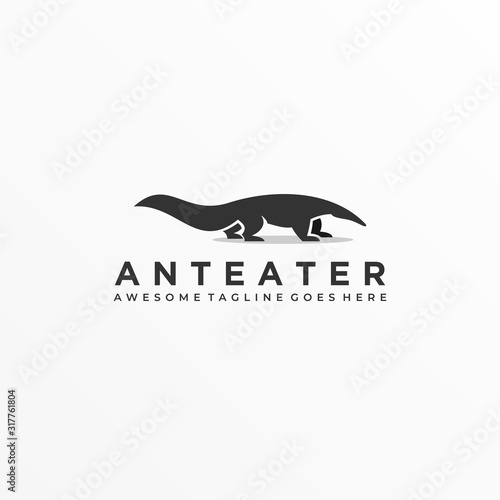 Vector Logo Illustration Anteater Silhouette