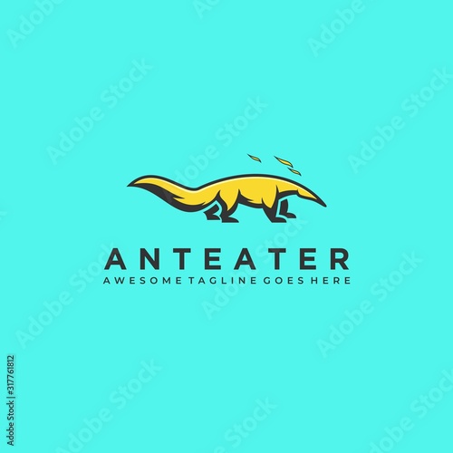 Vector Logo Illustration Anteater Mascot Cartoon