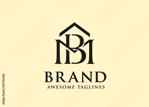 Vector real estate with initial Letter MB or BM Logo design template
