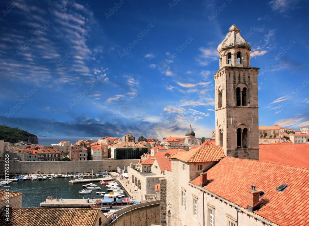 view over the old town of Dubrovnik, Croatia