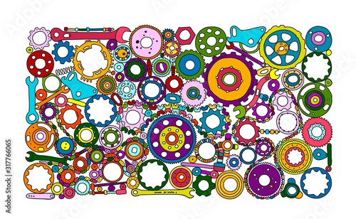 Auto spare parts and gears, background for your design