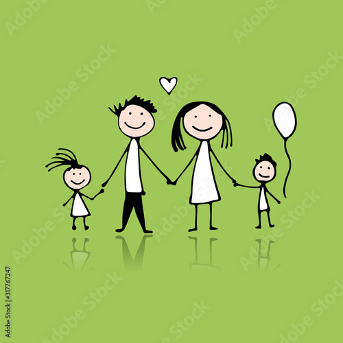Happy family  sketch for your design