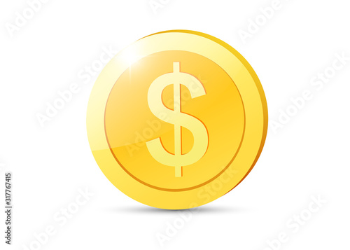 Realistic Gold coin.