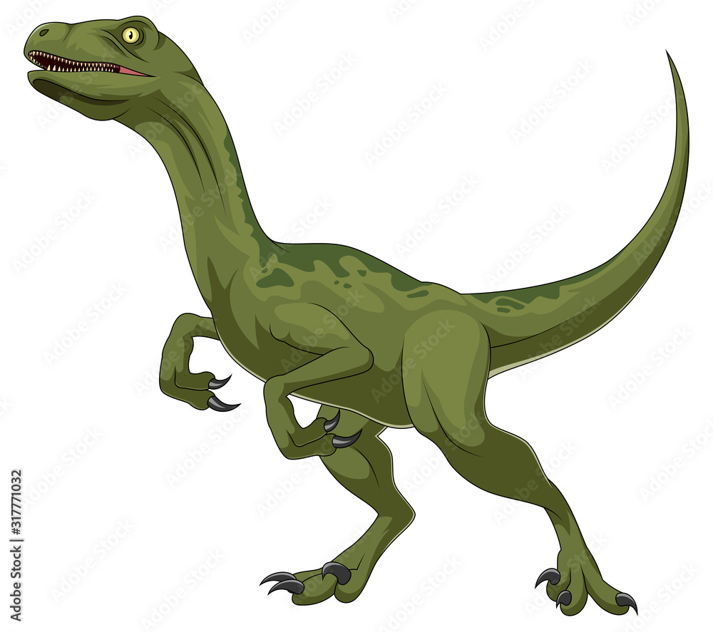 Fototapeta premium Velociraptor hand drawn dinosaur , vector graphic to design