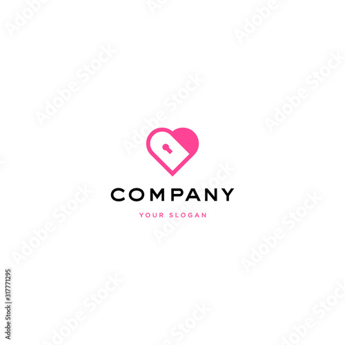 Wallpaper Mural Vector logo design icon. Creative heart, love lock. Modern simple clean style Torontodigital.ca