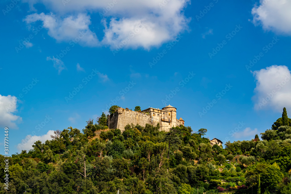 View on the castle of Portofino, Liguria - Italy