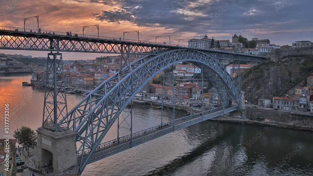 Bridge over river in Porto