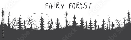 fairy forest silhouette