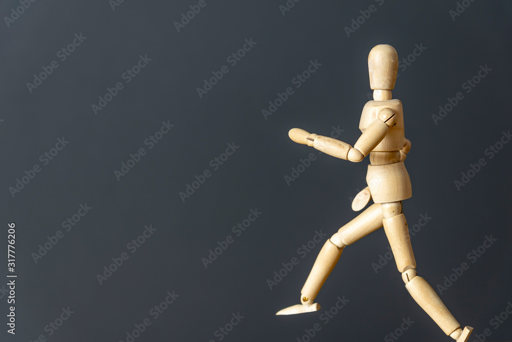 Mannequin doll running sport background Mannequin doll running sport background