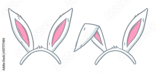 Hand drawn bunny ears illustration