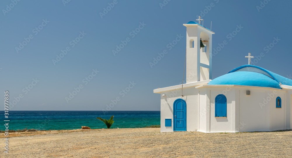 On the seashore is the chapel and cave of Ayia Thekla.