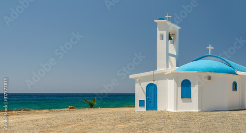 On the seashore is the chapel and cave of Ayia Thekla.