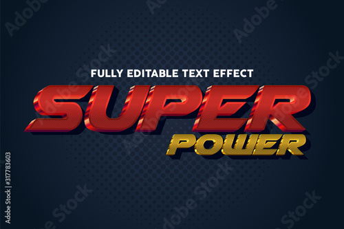 Super Power Cool text typography style effect 