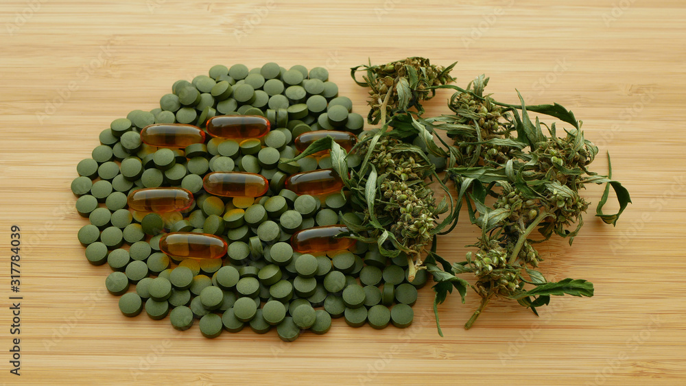 Cannabis tablets medical capsules seeds big bud bunch dry dwith pistils or pills hemp and leaf cannabidiol CBD harvested dried of seeds quality production developed, antibacterial Cannabis tablets medical capsules seeds big bud bunch dry dwith pistils or pills hemp and leaf cannabidiol CBD harvested dried of seeds quality production developed, antibacterial