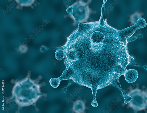 Quadro su tela Virus, Coronavirus outbreak, contagious infection