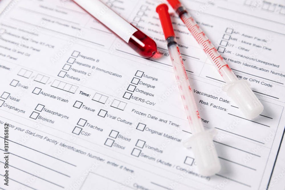 Test tubes with blood. nCov, Coronavirus test Test tubes with blood. nCov, Coronavirus test