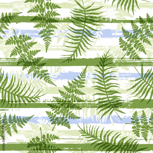 Modern new zealand fern frond and bracken grass 