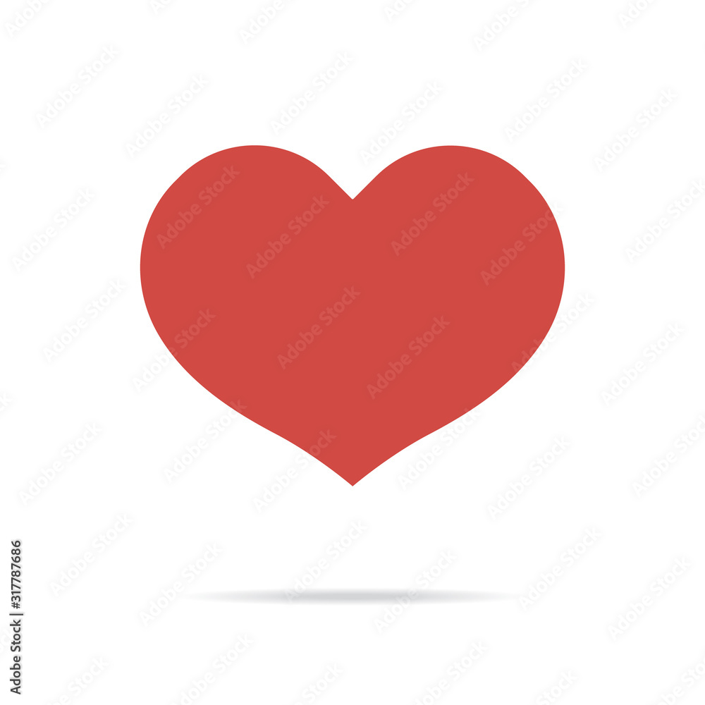 Heart. Color symbol icon on white background. Vector illustration. Eps 10