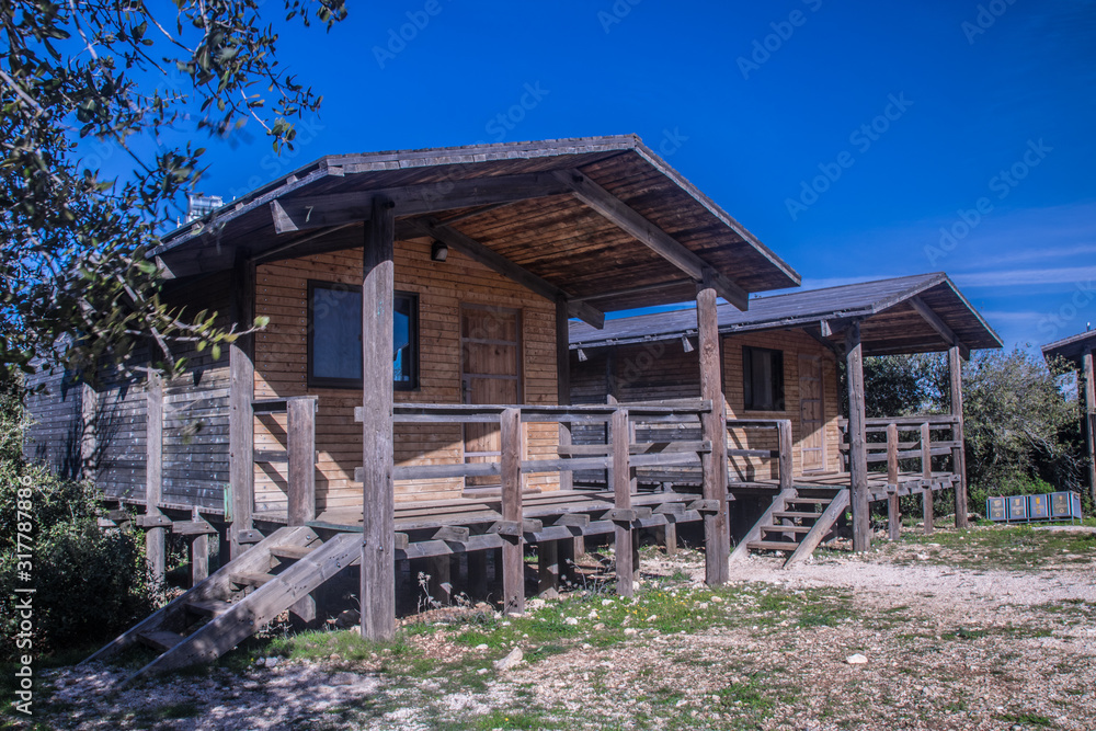 environmentally friendly cabins at Ajloun Forest Reserve