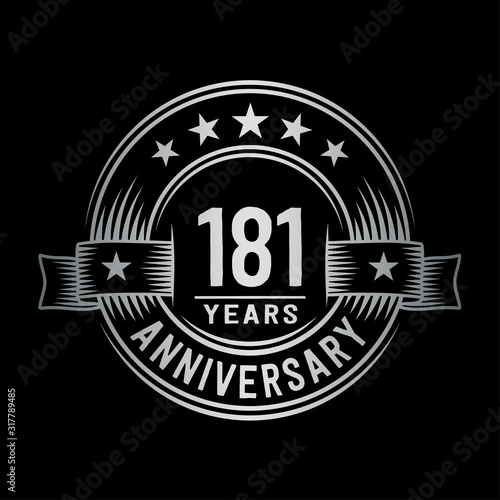 181 years anniversary celebration logotype. Vector and illustration.