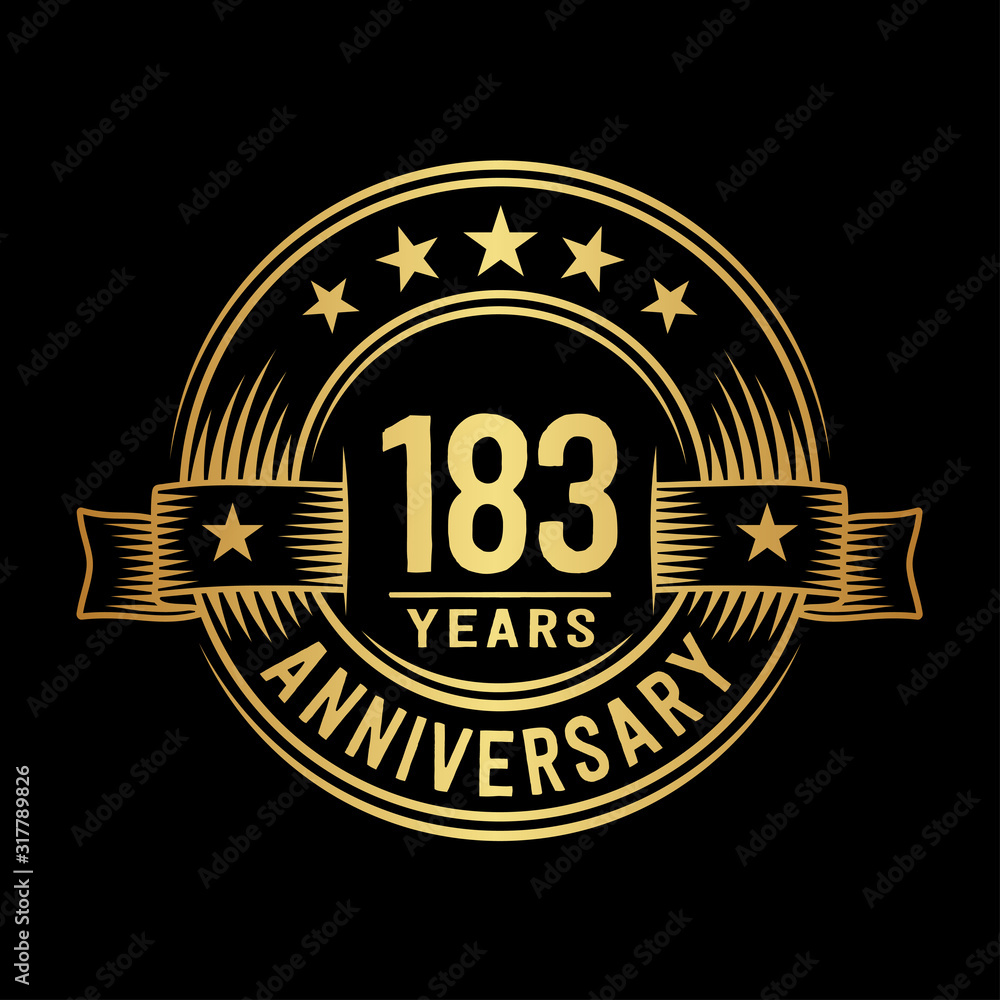 Fototapeta premium 183 years anniversary celebration logotype. Vector and illustration.