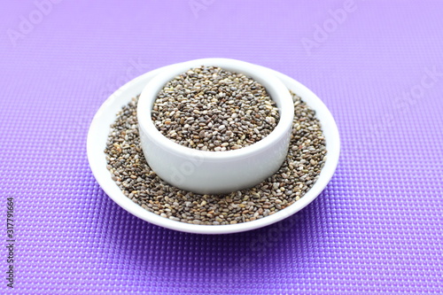  Chia seeds in colorful background