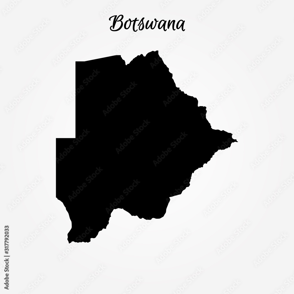 Map of Botswana. Vector illustration. World map