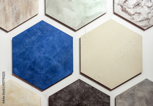 Schilderij op canvas Samples of venetian plaster on a white background.
