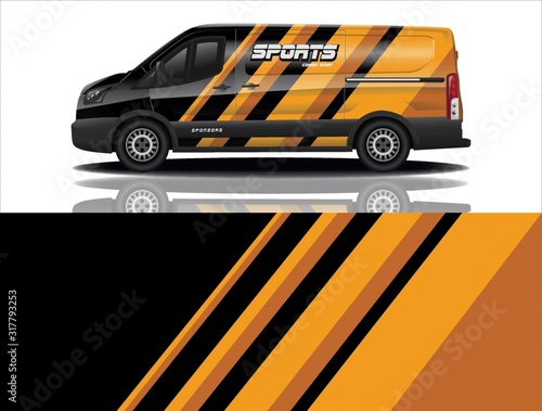 Van car wrapping decal design