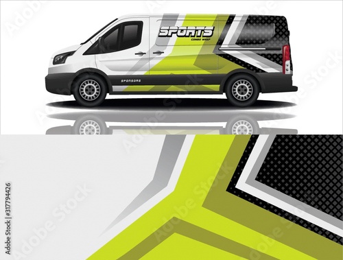 Van car wrapping decal design