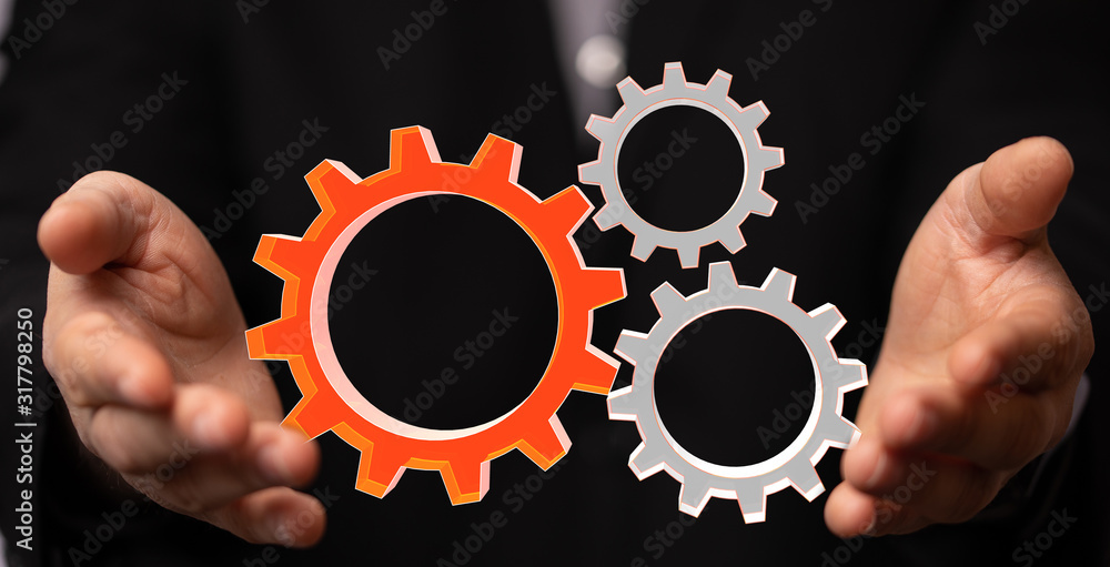 Business, Internet and technology concept. Business select gear icon on virtual screen. Business, Internet and technology concept. Business select gear icon on virtual screen.