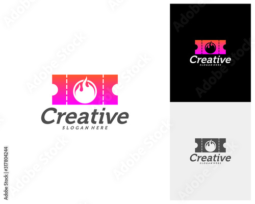 Hot Ticket Creative logo concepts, abstract colorful icons, elements and symbols, template - Vector