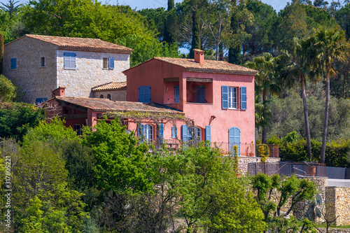 Pink building in Provence