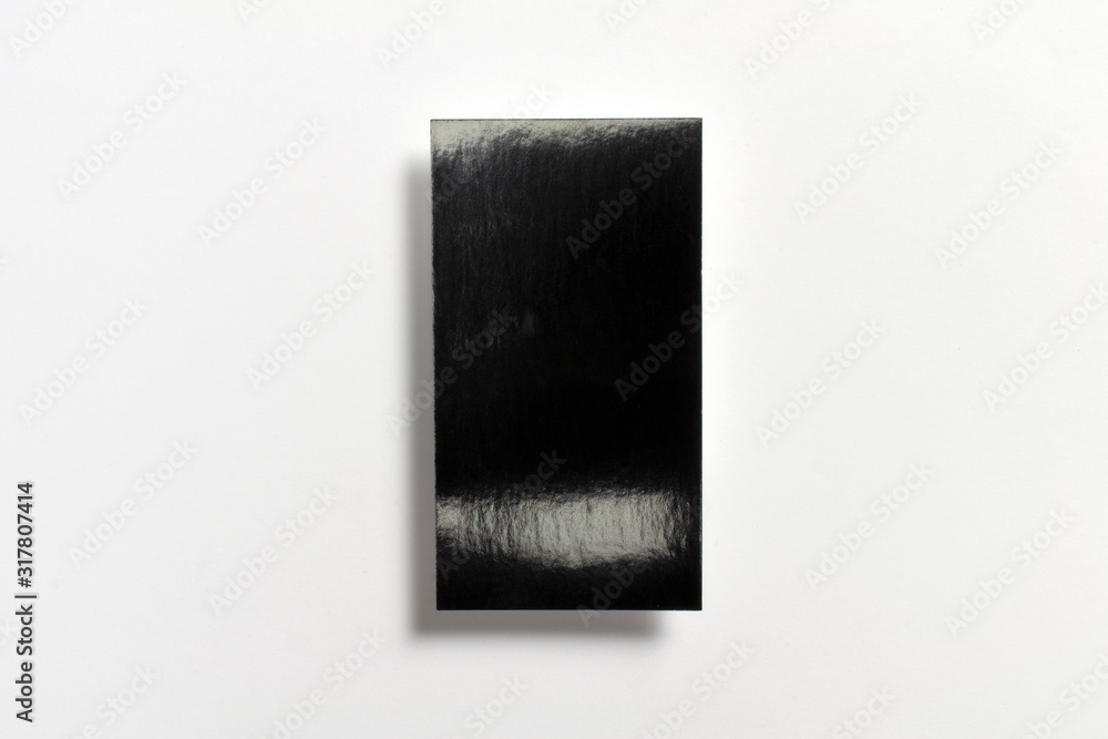 custom made wallpaper toronto digitalBlack blank glossy textured business card flying and isolated on white background, us standard size 3.5 x 2 inches, real professional studio photo.