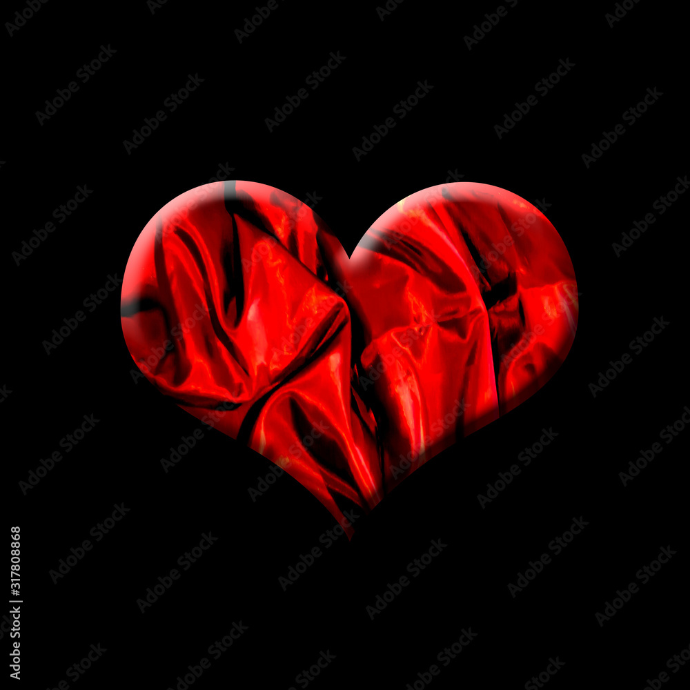 Red heart on black background Red heart on black background