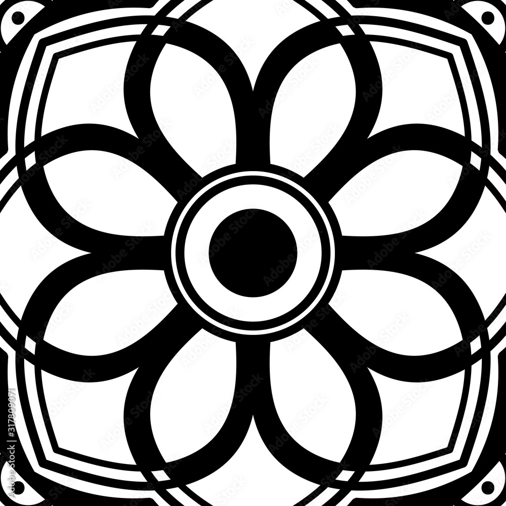 Abstract black and white line drawing, contour image for adult and older children. Abstract black and white line drawing, contour image for adult and older children.