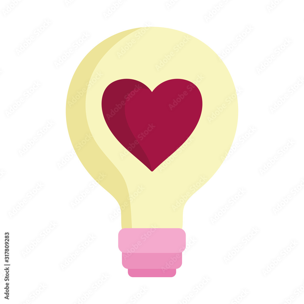 happy valentines day, light bulb heart love icon happy valentines day, light bulb heart love icon