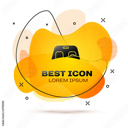 Black Car windscreen icon isolated on white background. Abstract banner with liquid shapes. Vector Illustration