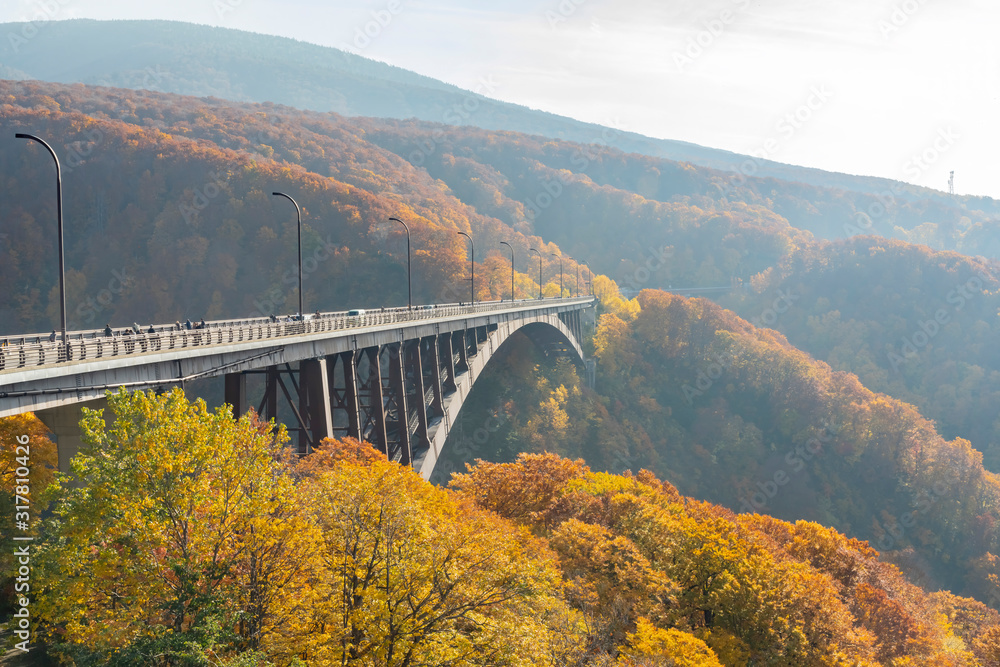 Beautiful fall color of the Jogakura at Hakkoda Mountains Beautiful fall color of the Jogakura at Hakkoda Mountains
